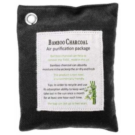 Ulisem Sac De Charbon De Bois De Bambou Pour L'Absorption D'Odeur De Charbon De Bois Active A La Maison Supprimer L'Humidite, Noir 1 Paquet 200G - Noir 1 Paquet 200G