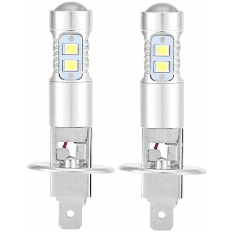 Ulisem Scheinwerferlampen, 2 x H1 6000 K Ultraweiß 100 W LED-Scheinwerferlampen-Set für Abblendlicht