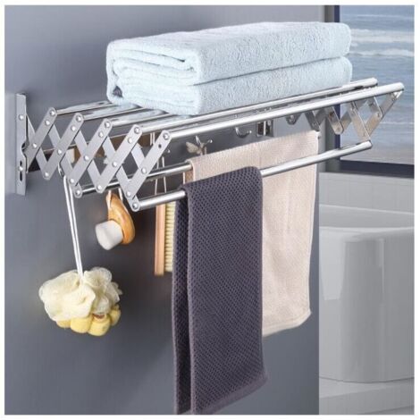 Ulisem Sèche-linge mural extensible pour usage intérieur et extérieur, buanderie, salle de bain, balcon (60 cm)