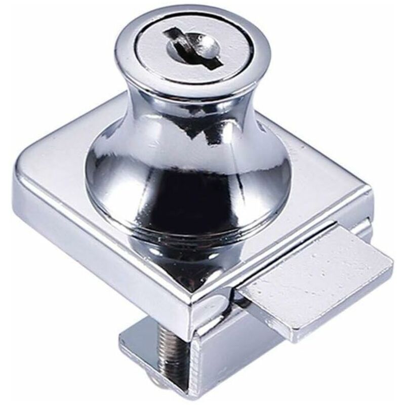 Serrure de porte en verre,Serrure en acier chromé,écran en verre de verrouillage,Serrure pour des portes en verre Serrure vitrine avec, pour la porte