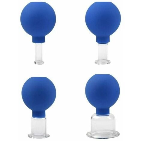 Ulisem Set de Ventouses en Verre avec 4 Tailles Différentes, Ventouse pour Massage, Ventouse Anti-Cellulite, Tasses à Ventouses pour Massage Tête, Visage, Chaque Partie du Corps Triomphe 4 PCS