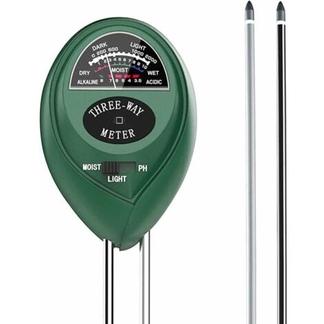 Ulisem Testeur de Sol 3 en 1, Testeur de pH de Sol, Humidimètre de Sol, Testeur de Intensité Lumineuse de Sol, Testeur de Sol 3 en 1 pour Jardin et l'agriculture (Pas Besoin de Batterie)