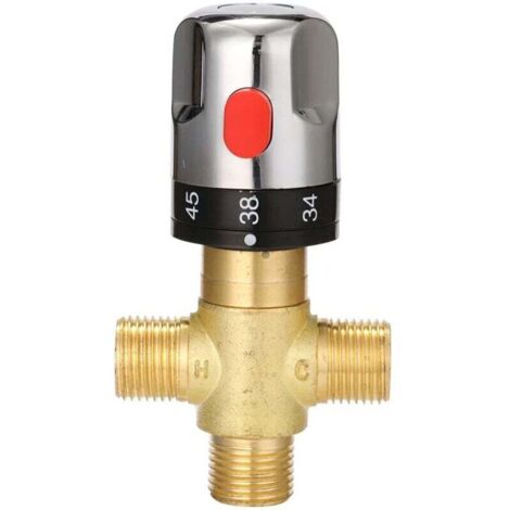 Ulisem Thermostat-Mischbatterie aus Messing, langlebig, versilbert, Temperaturregelung, Badezimmerzubehör