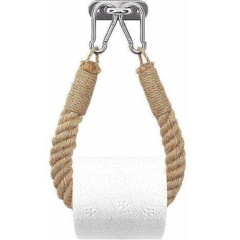 Ulisem TRIOM Porte-Papier Toilette,Porte-Serviette en Corde de Chanvre pour Salle de Bain et Cuisine Porte-Papier Salle de Bain Support de Rouleau de Serviette Toilette (Yellow)