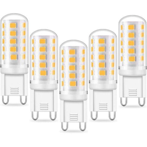 Ulisem TTIO Ampoule G9 LED - 5W Equivalent 33W 40W G9 Halogène, 420LM, Mini Lampe, Blanc Froid 6000K, Sans Scintillement, AC220-240V, NON-Dimmable, Lot de 5 [Classe énergétique A+]