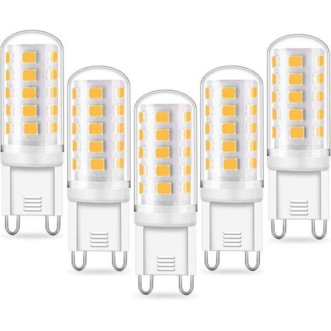 Ulisem TTIO Ampoule G9 LED - 5W Equivalent 33W 40W G9 Halogène, 420LM, Mini Lampe, Blanc Froid 6000K, Sans Scintillement, AC220-240V, NON-Dimmable, Lot de 5 [Classe énergétique A+]