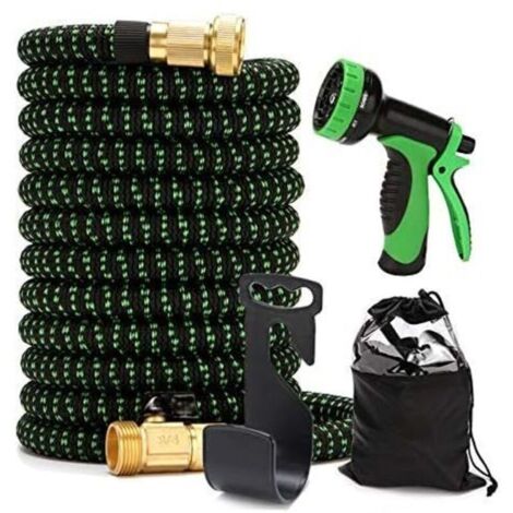 Ulisem Tuyau d'arrosage extensible, flexible et anti-pliage, avec raccord en laiton, double noyau en latex pour l'arrosage des plantes, le lavage de voiture et le nettoyage des balcons.