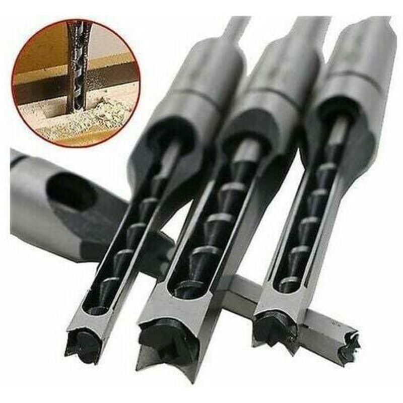 Image of Ulisem Vierkantlochbohrer für die Holzbearbeitung – Hohlmeißel-Zapfenbohrwerkzeug – Komplettset