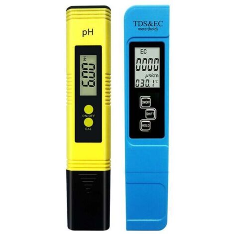 Ulisem Wasserqualitätstester, TDS, pH, EC, Temperatur, 4-in-1-Set, Digitaltester mit LCD-Bildschirm, für Schwimmbäder