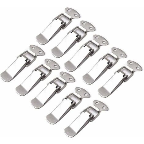Ulisem10 Pièces Loquet à Ressort Bascule Acier Inoxydable Fermeture à Levier Tiroir Hardware pour Coffre à Outils valise et Coffre