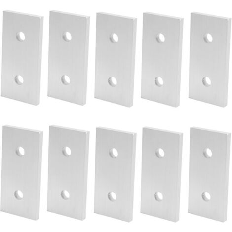 Ulisem10 Pièces Plaques d'assemblage Perforée Plates, Fixation Droits Plats Plaques, Connecteurs Equerre Fixatio Plats(4040-2 trous 18x40mm)