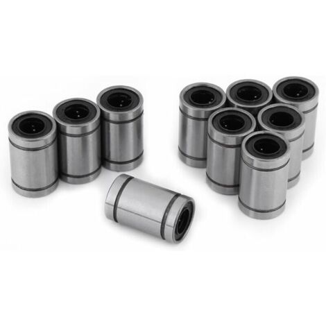 Ulisem10pcs LM8UU 8mm Roulement à Billes Linéaire Double Bague Scellée pour Rod 3D Imprimante CNC Pièces