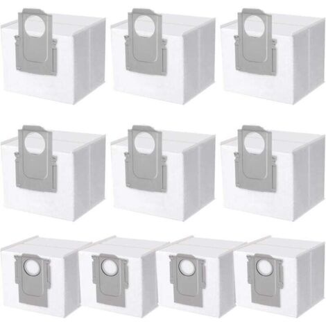 Ulisem10pcs Sacs à Poussière Compatibles avec Roborock S7 MaxV Ultra / S7 Pro Ultra / Q7+ / Q7 Max+ / Q5+/ T8, Sacs d'aspirateur de Rechange Compatibles avec Roborock S7 Station d'Aspiration