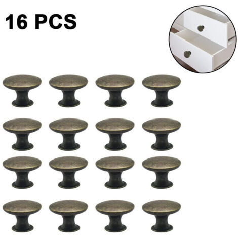 Ulisem16 boutons de porte d'armoire, boutons de commode vintage 30 mm, ensemble de boutons de tiroir, poignées de tiroir rondes, poignées de porte, poignées d'armoire, boutons de meubles