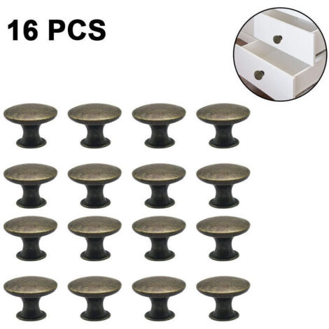 Ulisem16 boutons de porte d'armoire, boutons de commode vintage 30 mm, ensemble de boutons de tiroir, poignées de tiroir rondes, poignées de porte, poignées d'armoire, boutons de meubles