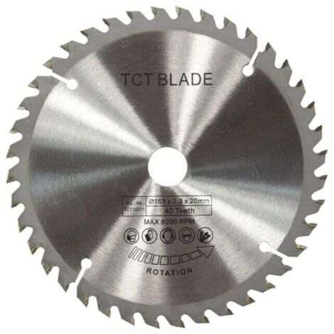 Ulisem165mm TCT Lame de scie circulaire Disque de coupe rotative en argent pour la coupe du bois 40 dents