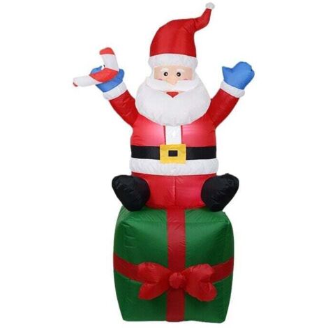 Ulisem1,8 m géant décoration gonflable de Noël, Décoration du Père Noël, avec corde, piquets de terre, cadeau de Noël durable décoration, Convient pour la intérieure et extérieure du jardin