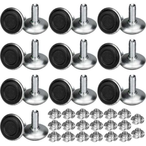 Ulisem20 Pack Pied Vérin Réglable Pour Meuble, Pied de Nivellement Aevc T-écrou Filetage M8x20x30mm, Vis Support de Nivellement Pieds de meuble, Chaise, Table