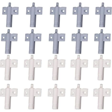 Ulisem20 Pcs Cuisine Amortisseur de Porte Tampon Amortisseur Tiroir Matériau ABS Recyclable à Haute Résistance Réduisez le Bruit pour le Bureau/Armoires/Tiroirs et Portes (Blanc + Gris)