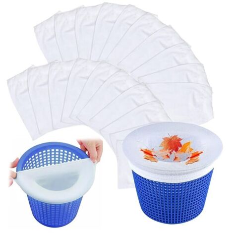 Ulisem20 Pièces Chaussette Skimmer Piscine, Réutilisable Chaussettes Filtre Piscine, Pool Skimmer Socks, Accessoires de Piscine pour Écumoire