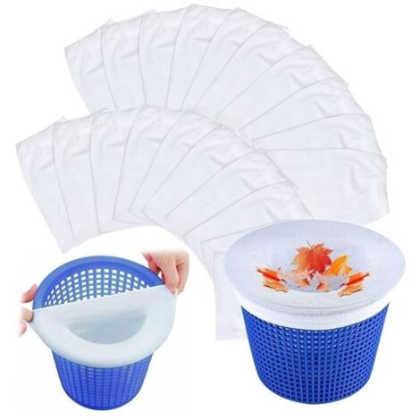 Ulisem20 Pièces Chaussette Skimmer Piscine, Réutilisable Chaussettes Filtre Piscine, Pool Skimmer Socks, Accessoires de Piscine pour Écumoire