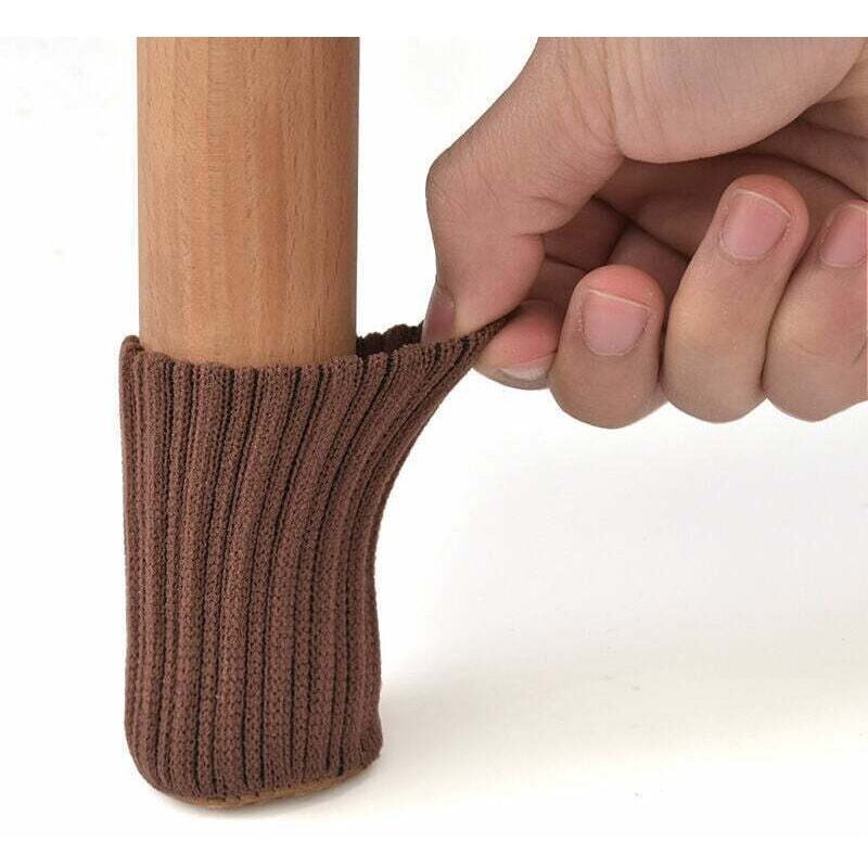 Ulisem24 pièces chaussettes antidérapantes pour pieds de chaise, évitent les rayures et réduisent le bruit, (marron) 74 cm