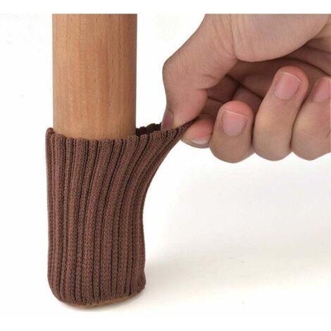 Ulisem24 pièces chaussettes antidérapantes pour pieds de chaise, évitent les rayures et réduisent le bruit, (marron) 74 cm