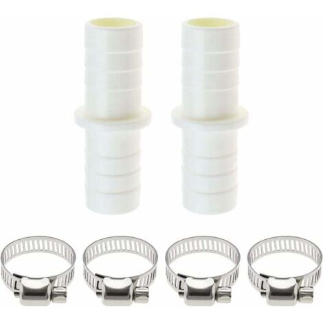 Ulisem2pcs Connettori per tubo di scarico della lavatrice Adattatore di prolunga per tubo di plastica con 4 fascette stringitubo per tubo dell'acqua della lavatrice e della lavastoviglie