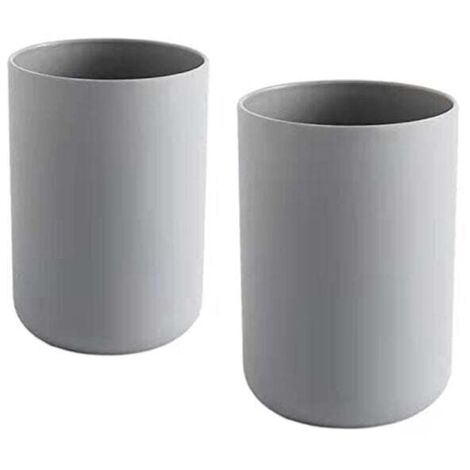 Ulisem2pcs Portaspazzolino, Portaspazzolino da bagno, Bicchiere, Bicchiere di plastica 300ml (grigio e grigio)