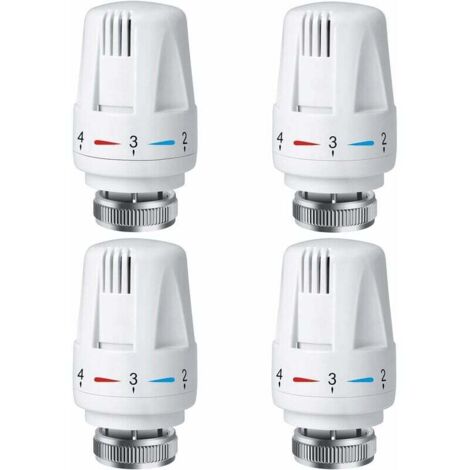 Ulisem4 PCS Testa termostatica per radiatore, Testa termostatica per radiatore TRV M30 x 1,5, Valvola termostatica per radiatore, Valvole per radiatori per sistemi di riscaldamento domestici e per uff