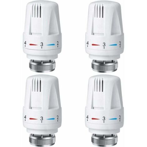 Ulisem4 PCS Tête Thermostatique Radiateur, Tête Thermostat Radiateur TRV M30 x 1,5, Vanne Thermostatique Radiateur, Vannes de Radiateur de Radiateur pour Système de Chauffage pour Maison et Bureau
