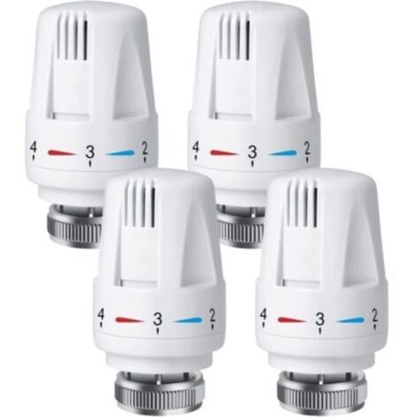 Ulisem4 Pièces Tete Thermostatique Radiateur, Tête de Vanne de Radiateur, Robinet Thermostatiq