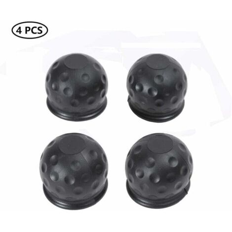 Ulisem4 X 50 mm Cache Boule Attelage, Barre De Remorquage Boule Attelage Caoutchouc Noir, Capuchon De Protection De Boule D'attache Remorque, Protège Boule D'attelage Capuchon Protection(Caoutchouc)