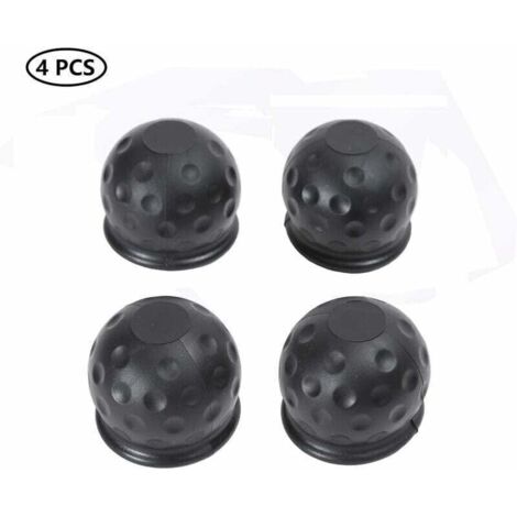 Ulisem4 X 50 mm Cache Boule Attelage, Barre De Remorquage Boule Attelage Caoutchouc Noir, Capuchon De Protection De Boule D'attache Remorque, Protège Boule D'attelage Capuchon Protection(Caoutchouc)