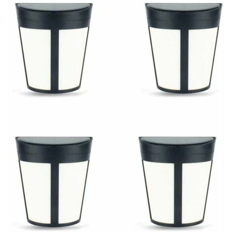 Ulisem4pcs Lampada da parete solare, Lampada da parete solare per esterni, Luce da giardino, Illuminazione da giardino, Luce da recinzione, Luce bianca