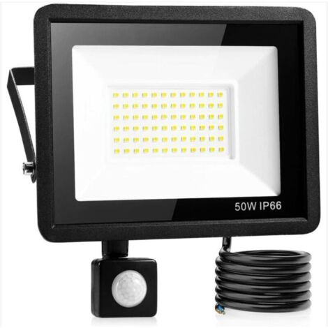 Ulisem50W Led Projecteur Exterieur Detecteur,Ip66 imperméable luminaire Exterieur Detecteur,Lumière blanche froide,Largement Utilisé Dans Les Garages, Les Jardins, Les Jardins de Devant, etc.