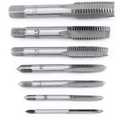 Ulisem7Pcs Maschi per filettatura metrica in acciaio per cuscinetti Utensile per filettatura in acciaio per cuscinetti M3-M12