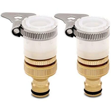 UlisemAdaptateur universel pour robinet de baignoire et tuyau d'arrosage, adaptateur femelle vers fente 2 en 1 1/2 pouce et 3/4 pouce