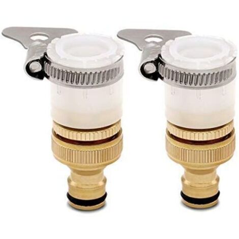 UlisemAdaptateur universel pour robinet de baignoire et tuyau d'arrosage, adaptateur femelle vers fente 2 en 1 1/2 pouce et 3/4 pouce