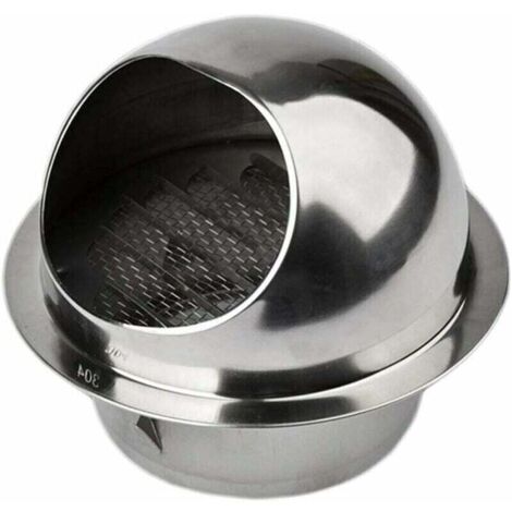 UlisemAérateur Rond en Acier Inoxydable avec Grille - Sortie d'Évacuation Mural pour Ventilation, 100mm