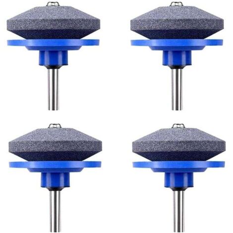 UlisemAffûteuse de Tondeuse à Gazon,4 PCS Universel Tondeuse À Gazon Affûteuse De Lame Rotative Meuleuse De Jardin Pierre De Roue pour Perceuse Électrique Perceuse À Main Kit De Réparation
