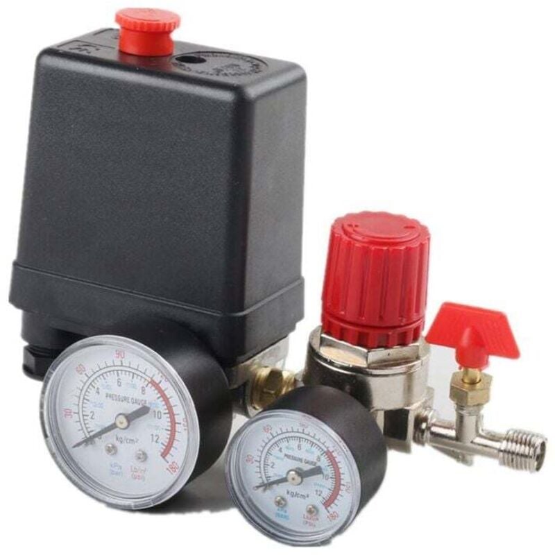 Image of Ulisem Luftkompressor-Druckschalterventil, Luftkompressor-Druckschalter mit Manometerregler
