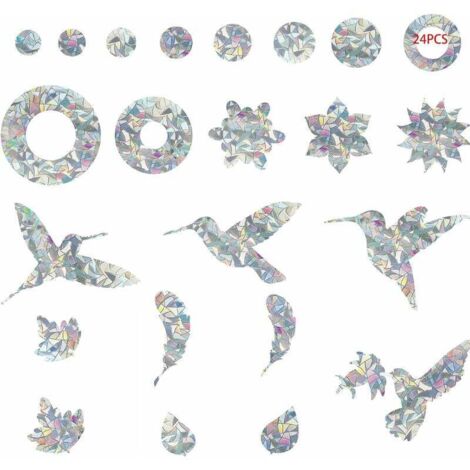 8 Pièces Autocollants Colibri Anti-Collision Vitres - Stickers Fenêtre Décoratifs 28,5x26cm