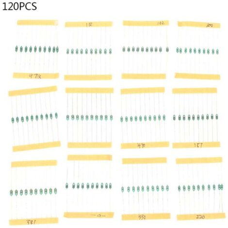 UlisemBague d'Inductance de Couleur 120PCS 1/4W 1UH - Inductance Standard de 1MH 12 pour pièce Électronique