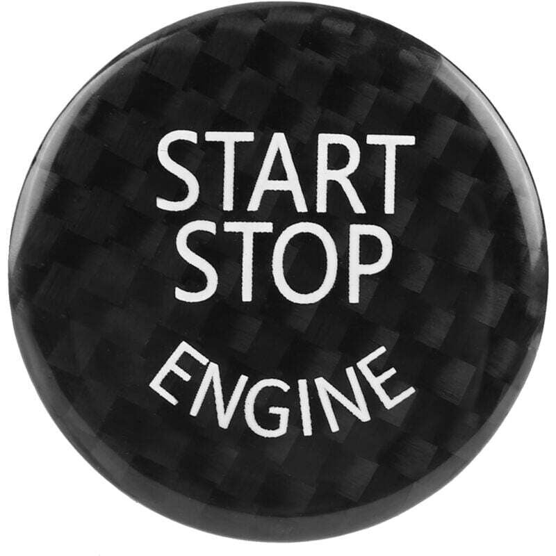 Image of UlisemBlack Carbon Fiber Motor Start Stop Taste Abdeckung Trim Für BMW 1-7 Serie X1 X3-X6