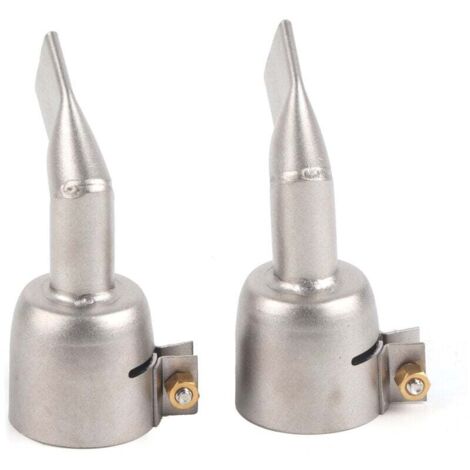 UlisemBuse de pistolet de soudage, 2 pièces buse de pistolet à air chaud en acier inoxydable de 120 degrés, accessoires de pistolet thermique de soudage à buse plate, pour le soudage de feuille de pla