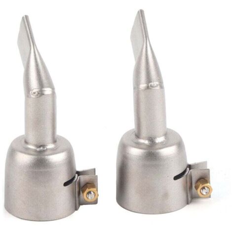 UlisemBuse de pistolet de soudage, 2 pièces buse de pistolet à air chaud en acier inoxydable de 120 degrés, accessoires de pistolet thermique de soudage à buse plate, pour le soudage de feuille de pla