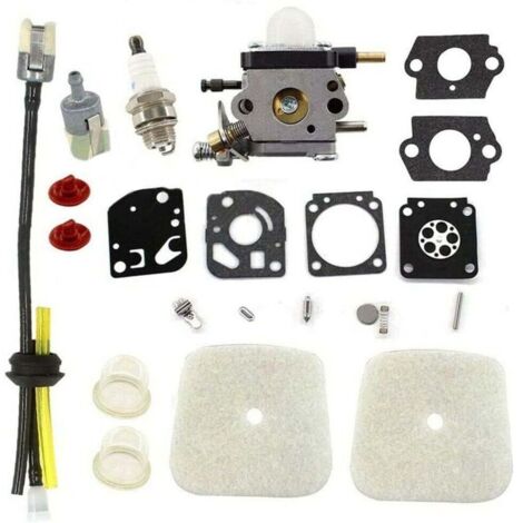 UlisemCarburateur avec filtre à air, bougie dallumage, tuyau de carburant pour 2 temps Mantis 7222 7222E 7222M 7225 7230 7234 7240 7920 7924 Motoculteur remplace C1U-K54A, C1U-K82, 12520000013123