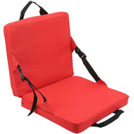 UlisemChaise Pliable d'extérieur, Dossier pour Stade et Plage Plage avec Dossier Coussin en éponge Douce (Rouge)
