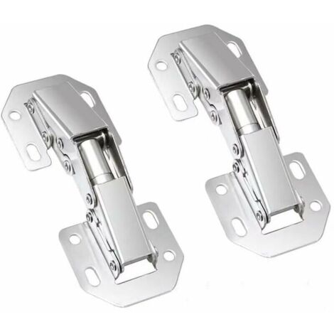 UlisemCharnières à Fermeture, Charniere Porte Placard 90 Degré Charniere Invisible Meuble pour Porte Armoire Placard de Cuisine 77mm，Starlight，2pcs